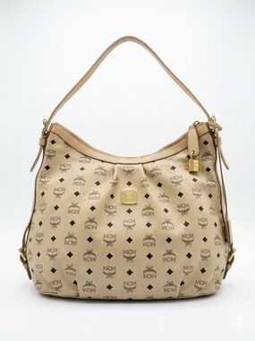 MCM Munchen Handbag Beige, MCM G6767 Serial, Neutral MCM Shoulder Bag